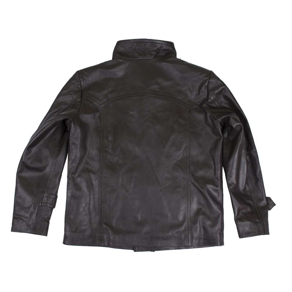 Men's Classic Double-Breasted Black Leather Jacket