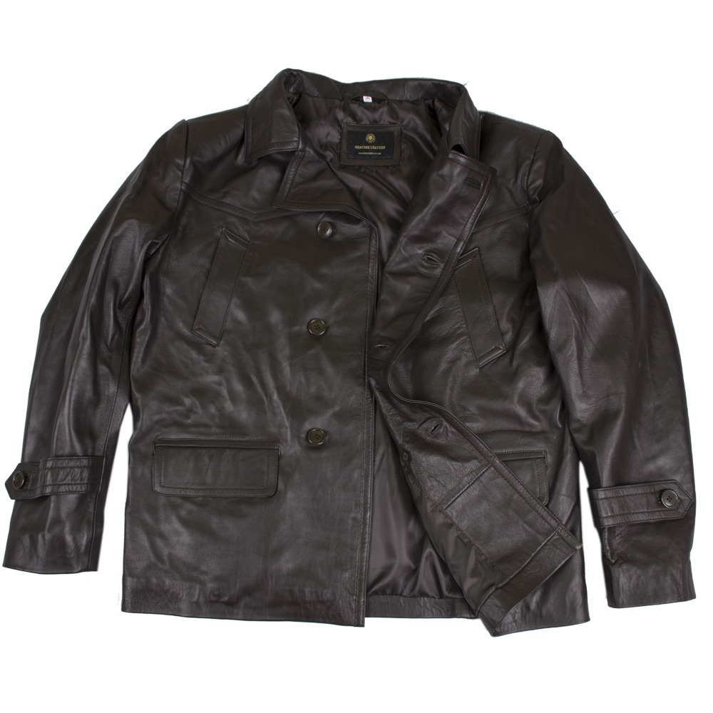 Men's Classic Double-Breasted Black Leather Jacket
