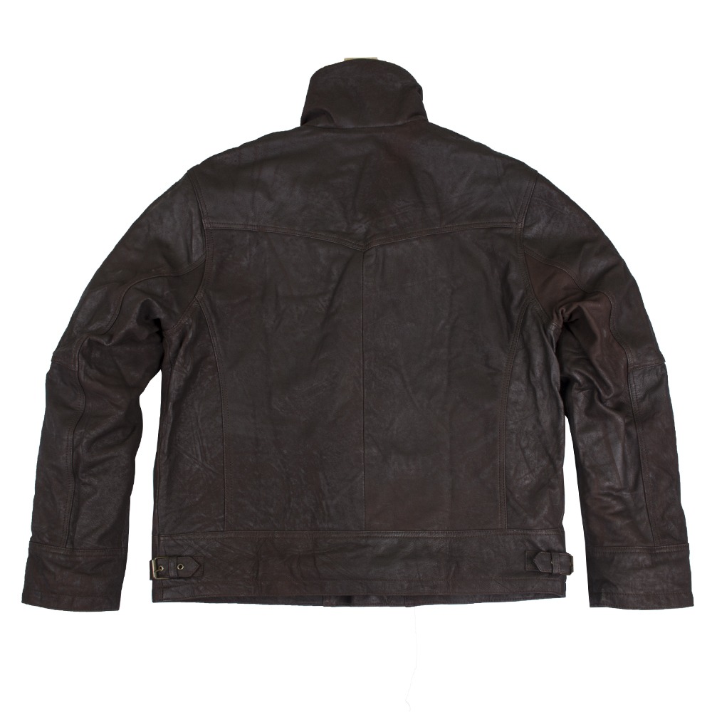 Men's Vintage Brown Shearling Lined Biker Jacket - Classic Pilot Style Sheepskin Leather